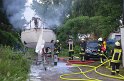 Feuer 1 Yacht explodiert Koeln Muelheim Hafen Muelheim P023